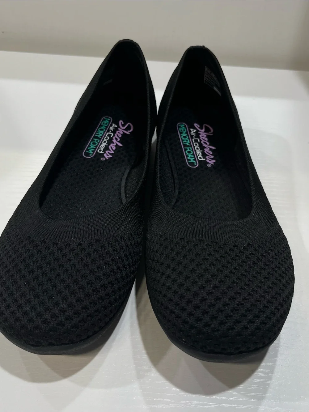Skechers Black Knit Slip-On Ballet Flats